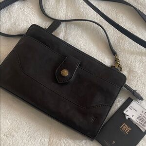 Frye Dark Brown Leather Crossbody Bag